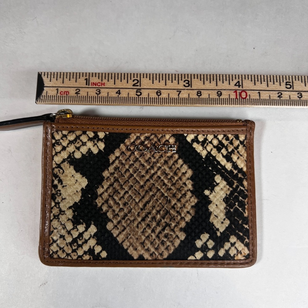 Coach Madison Brown Python Print Satin Wristlet L… - image 7